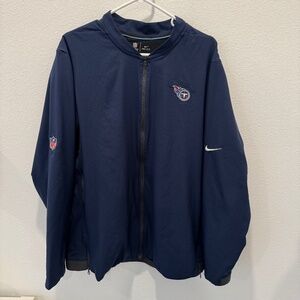 NIKE Men’s Tennessee Titans Sideline Dri Fit Bomber Navy Full Zip Jacket Size L